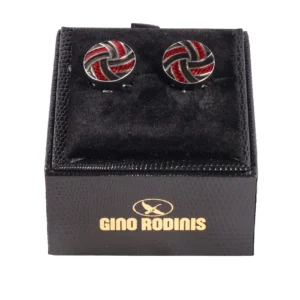 Cubre Botón Esmaltado Negro Rojo | TB014