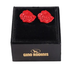 Cubre Botón Esmaltado Rosa Roja | TB018