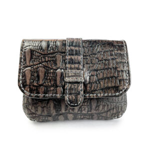 Monedero - Tarjetero Croco 783 Gris/Amarillo