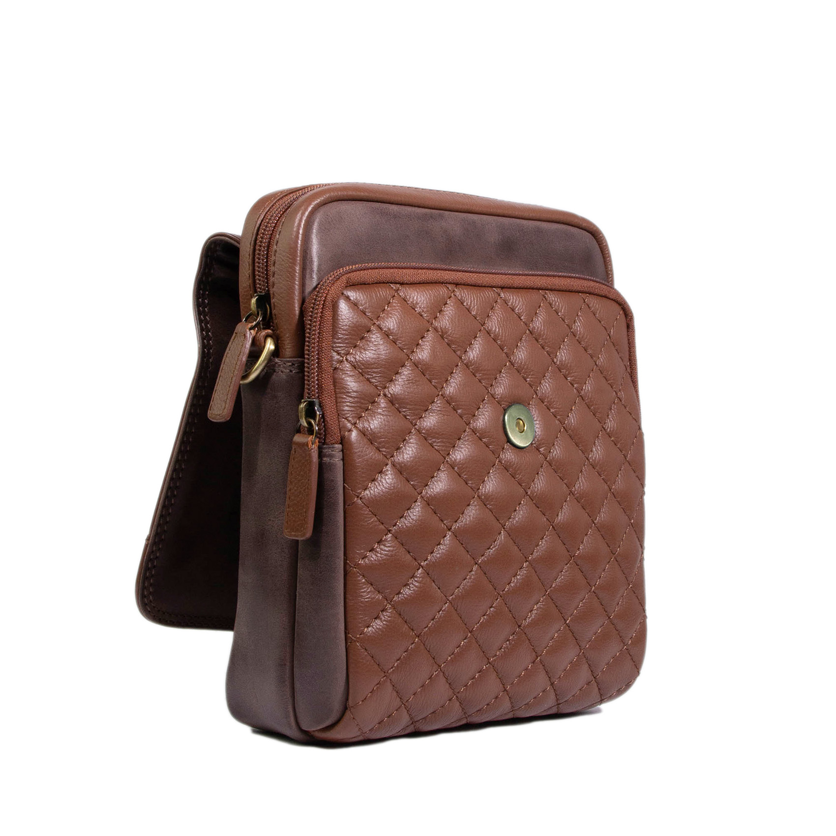 Morral de Cuero Hombre 2401 Café - Café Oscuro - Imagen 4