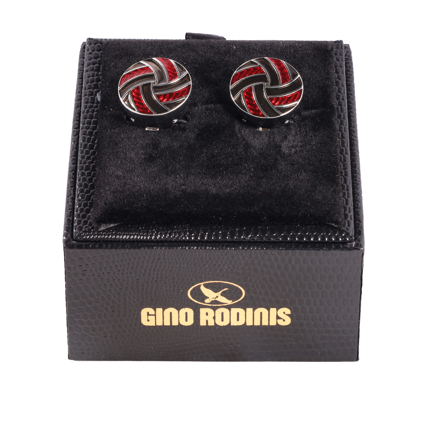 Cubre Botón Esmaltado Negro Rojo | TB014