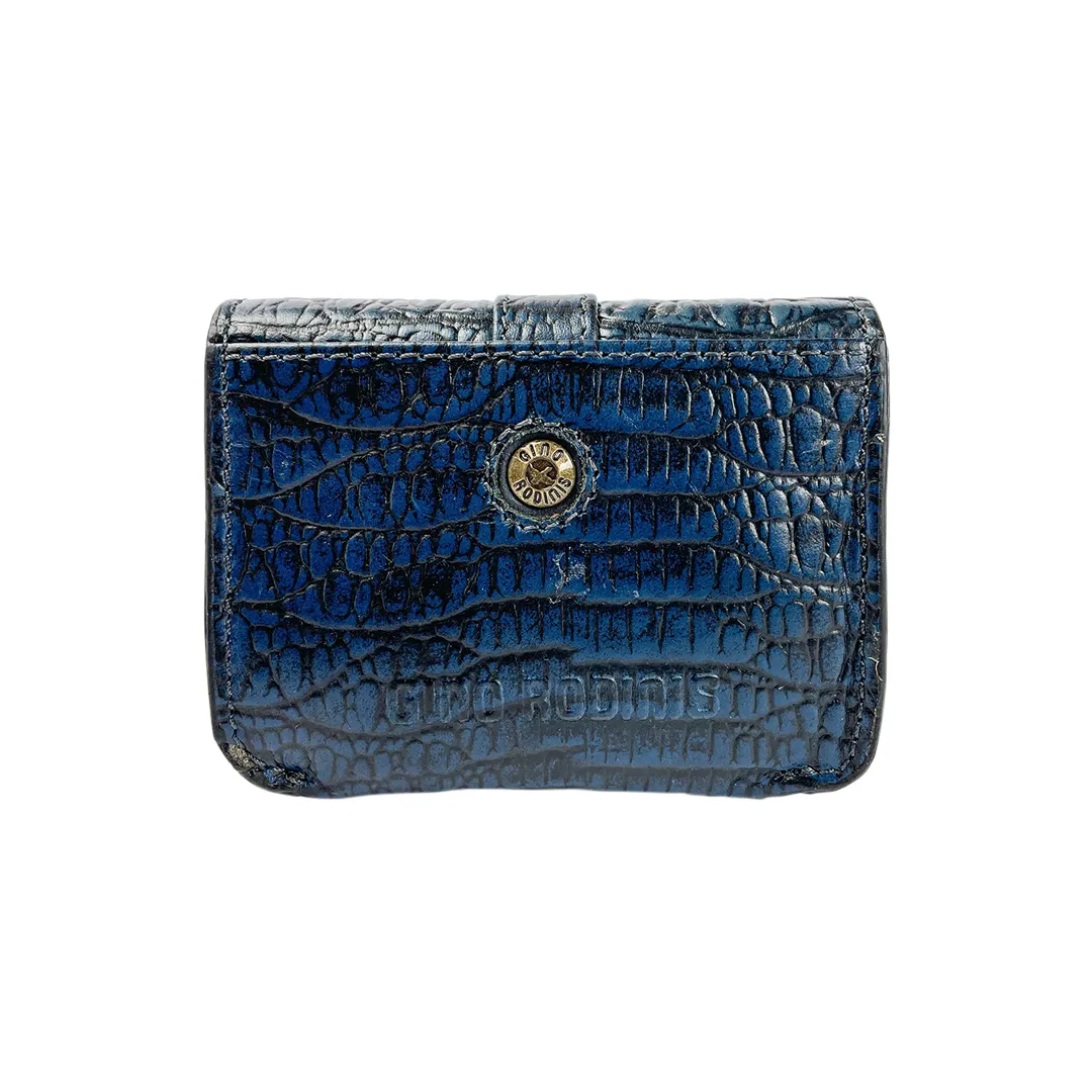 Monedero - Tarjetero Croco 783 Azul/Naranja - Imagen 3