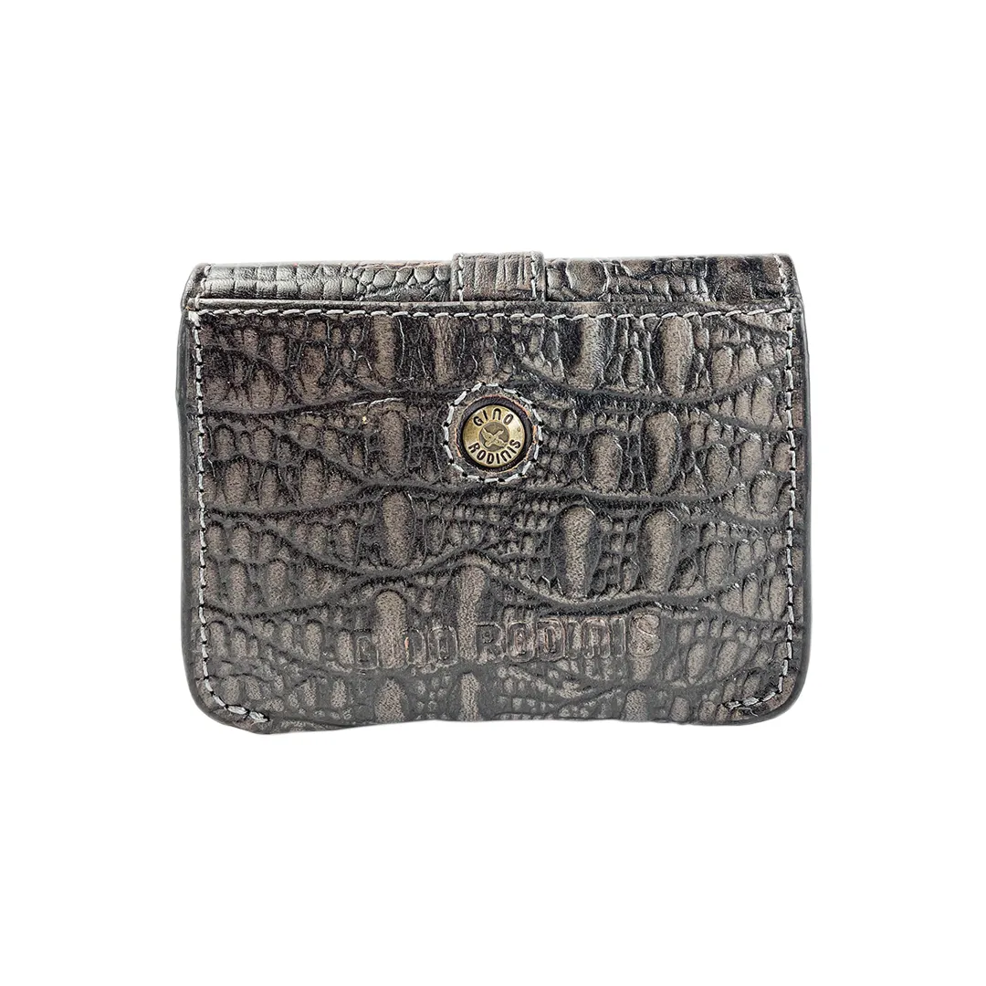 Monedero - Tarjetero Croco 783 Gris/Amarillo - Imagen 3