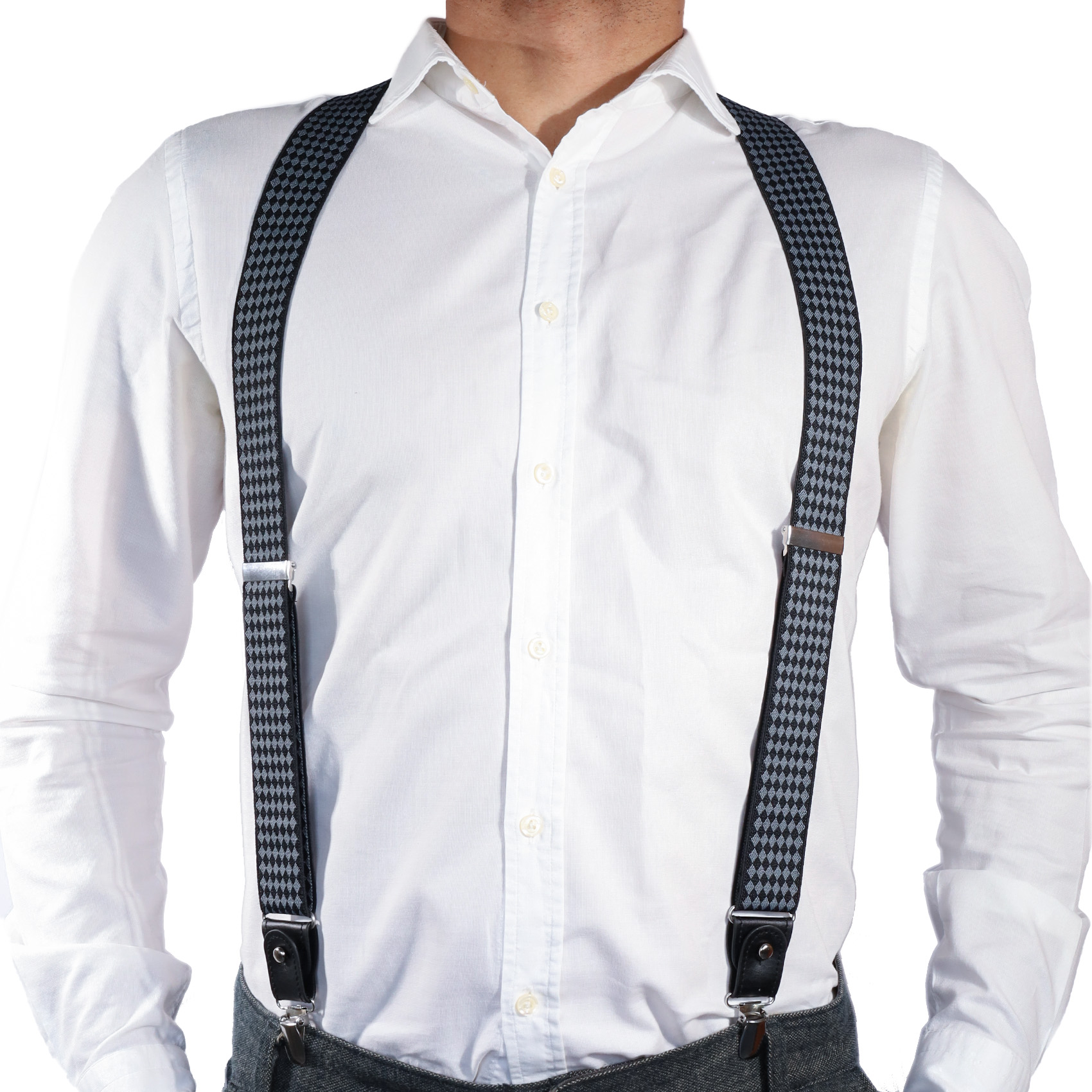Suspensor Negro con rombos Grises | SP015