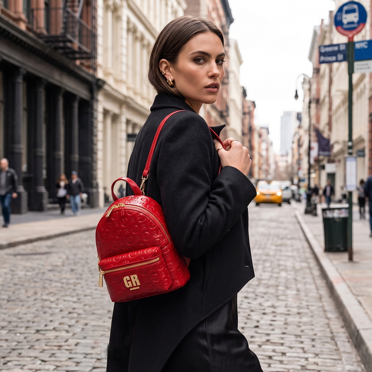 Mochila Eco Cuero 2108 Rojo