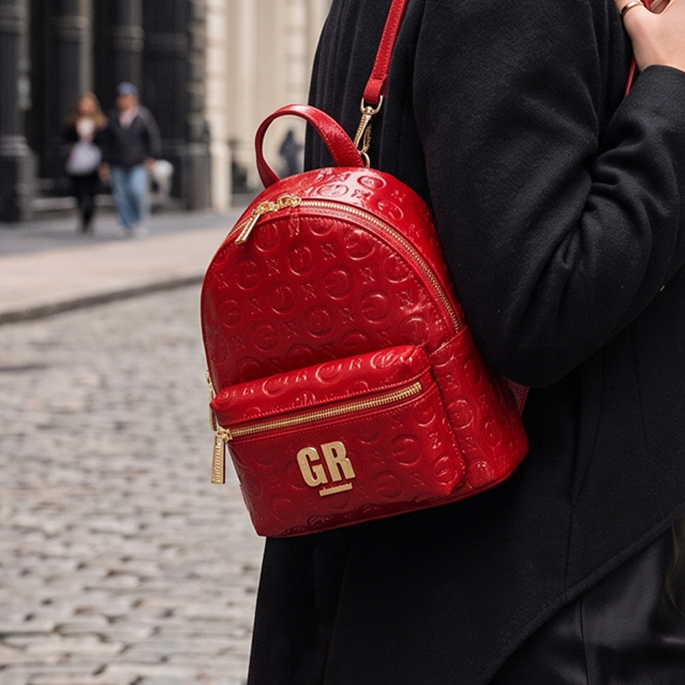 Mochila Eco Cuero 2108 Rojo - Imagen 2